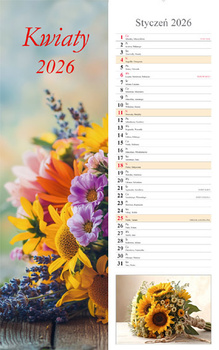 Kalendarz 2026 paskowy Kwiaty