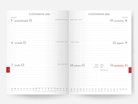 Kalendarz 2026 Hip hop B6 tygodniowy morelowy