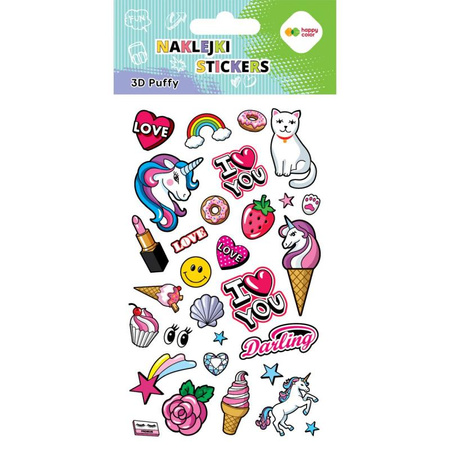 Display naklejki 3D Puffy 50 sztuk Happy Color