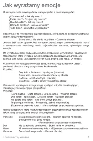 Hiszpański Jak rozmawiać o emocjach poziom A2-B1
