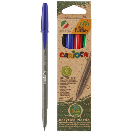 Długopisy EcoFamily 4 kolory Carioca 43102