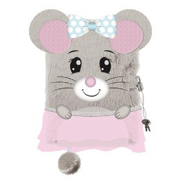 Pamiętnik A5 Włochacz  z kłódką 3D Mouse 96 k.