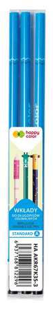 Wkłady do długopisu wymazywalnego Standard 0.5mm A niebieski 3 szt. w etui Happy Color