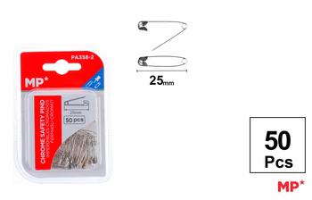 Agrafki MP srebrne 25mm 50 sztuk