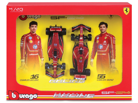 Bburago Model 1:43 Ferrari SF-24 2-pak Leclerc-Sainz 18-36856