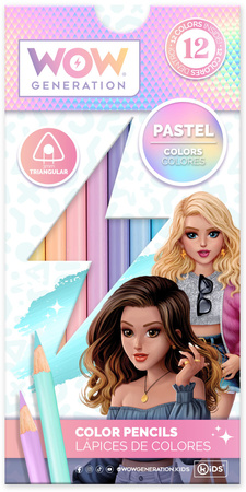 Zestaw piśmienniczy - kredki + ołówki + zeszyt gładki WOW