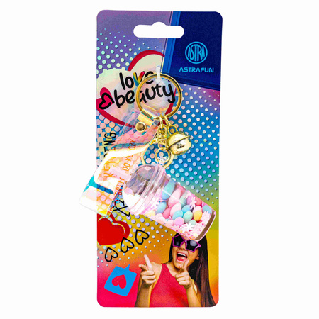 Brelok metalowy z płynnym wypełnieniem Astrafun Love and Beauty 1szt.mix