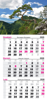 Kalendarze 2026 trójdzielny Pieniny