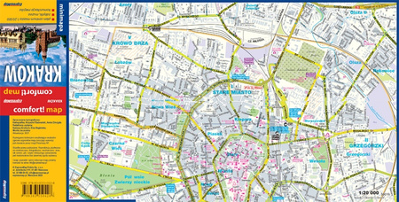 Kraków plan centrum 1:20 000 laminat mini 2023