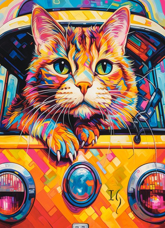 Puzzle 100 Cat Bus Travel B-111275