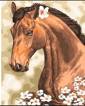 Diamentowa Mozaika Koń z kwiatkiem za uchem NO-1007746