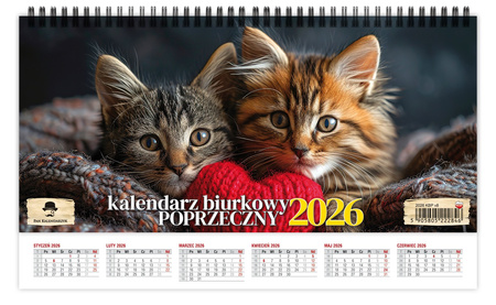 Kalendarz 2026 biurkowy poprzeczny tygodniowy na spirali KBP-V 1szt.mix