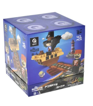 Klocki konstrukcyjne Block&Steps Statek Piracki +Gra planszowa 3w1