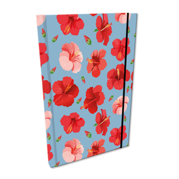 Notes A5 kratka z gumką Soft Touch Hibiskusy w  jeansie