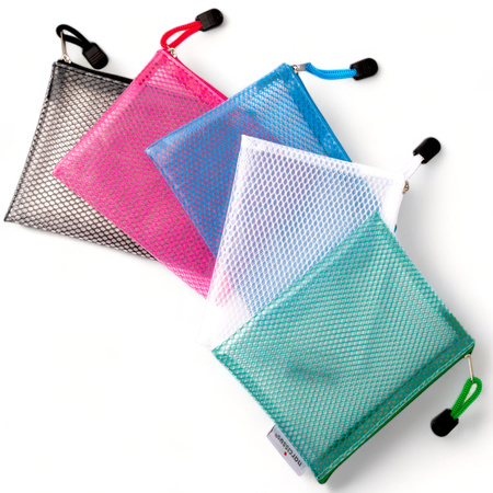 Paczka Torebka na zamek A6 Mesh Eva 5 szt. mix