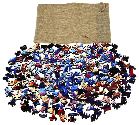 Puzzle 200 drewniane kolorowe Pies Sznaucer