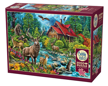 Puzzle 2000 Leśna chatka z czerwonym dachem 113114
