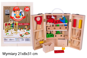 Narzędzia drewniane w skrzynce