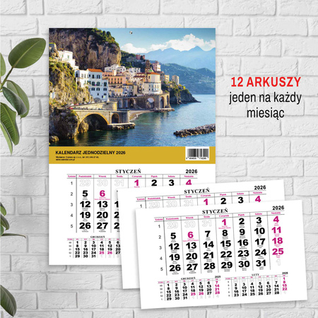 Kalendarz 2026 jednodzielny Krajobraz