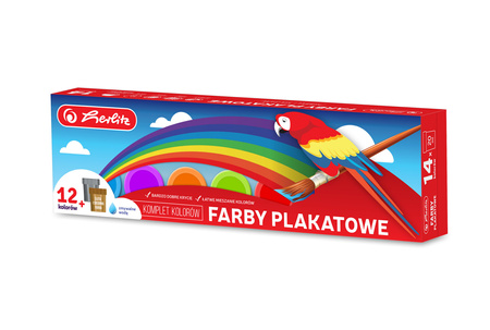 Farby plakatowe złota srebrna Herlitz premium 14 kolorów