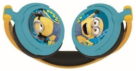 Składane słuchawki przewodowe stereo Minionki z głośnością bezpieczną dla dzieci Lexibook HP010DES