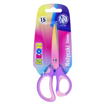 Nożyczki szkolne ergonomiczne Astrakids Neon 15 cm.