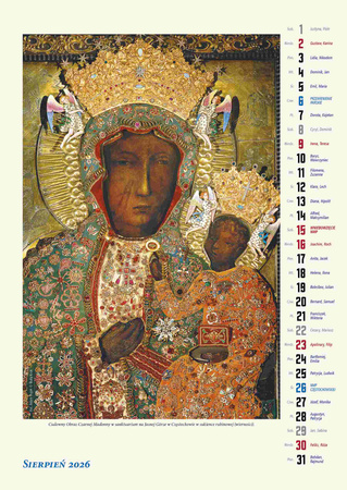 Kalendarz 2026 ścienny Maryja Królowa Polski