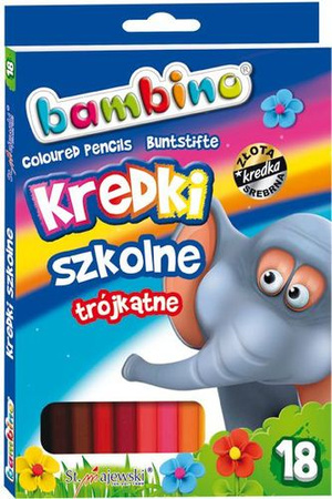 Kredki ołówkowe trójkątne Bambino 18 kolorów