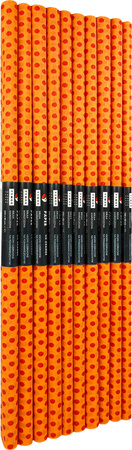 Paczka Bibuła marszczona 50x200 kropki czerwone na pomarańczowym 10 rolek