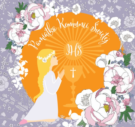 Karnet Swarovski kwadrat CL102_SG Komunia Dziewczynka