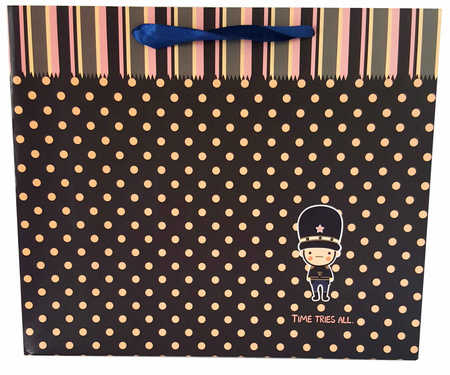 Torebki prezentowe kropki JP4001B matowe 12 sztuk