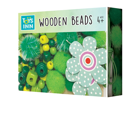 Koraliki drewniane małe zielone ToysInn STN 7267