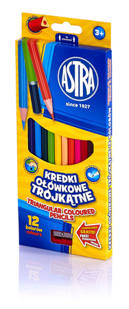 Kredki ołówkowe trójkątne Astra 12 kolorów