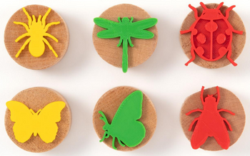 Zestaw drewnianych stempli Owady