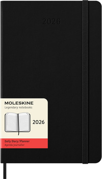 Kalendarz 2026 12M Moleskine L dzienny twarda oprawa czarny 13x21cm