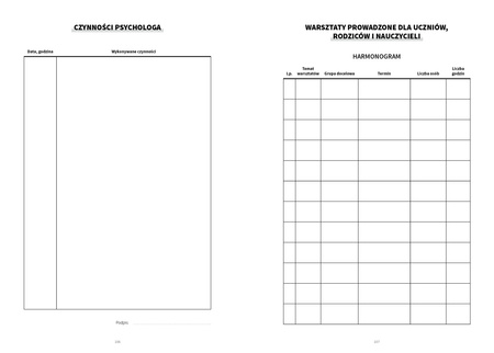 Dziennik zajęć psychologa szkolnego