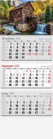 Kalendarz 2026 trójdzielny lux KTL 1szt.mix