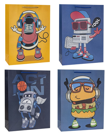 Torebki prezentowe TD-23178-GL-A5 wzór dziecięcy 12 sztuk