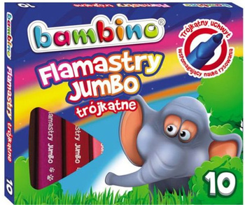 Flamastry bambino trójkątne jumbo 10 kolorów