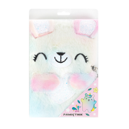 Pamiętnik pluszowy z kłódką Miś