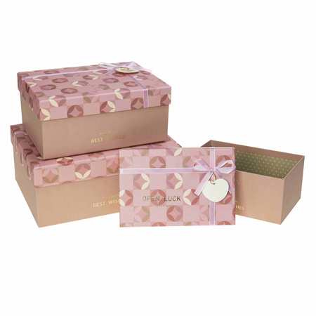 Pudełka ozdobne na prezenty PUG-22086-PR 3 sztuki