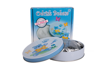 Odcisk bobasa glinka niebieski