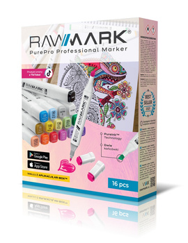 Promarkery alkoholowe Rawmark PurePro pastel 16 kolorów
