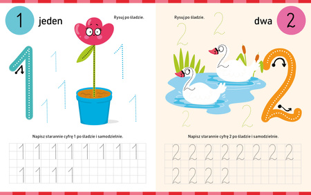 Wesołe cyfry. Flamaster suchościeralny. Wesoła nauka