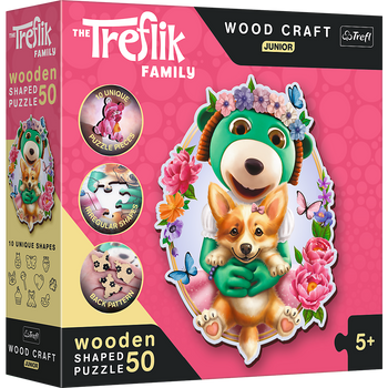 Puzzle 50 drewniane Wood Craft Junior Wesołe Trefliki 20206