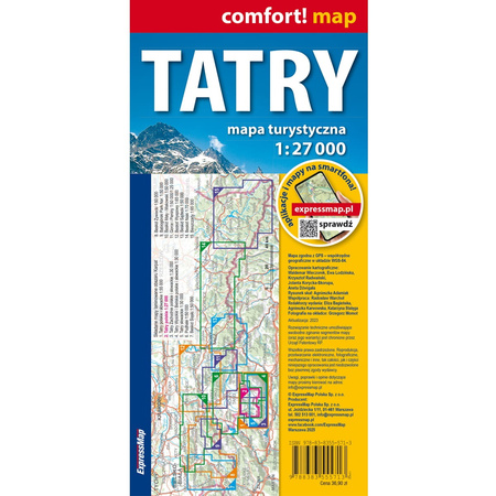 Tatry laminowana mapa turystyczna 1:27 000