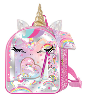Przybory do pisania w plecaczku Jednorożec
