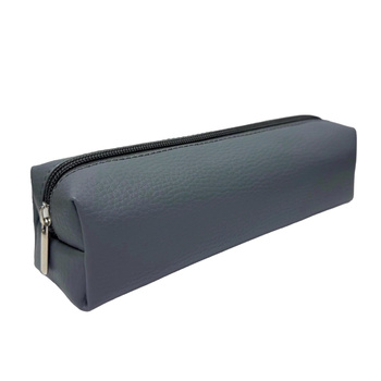 Piórnik szkolny młodzieżowy prostokąt kostka Popielaty