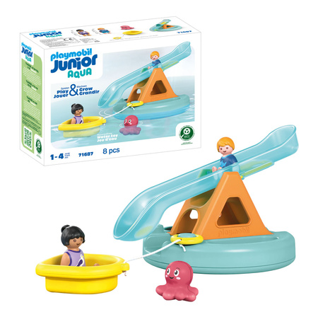 Playmobil JUNIOR AQUA Pływająca wyspa ze zjeżdżalnią 71687