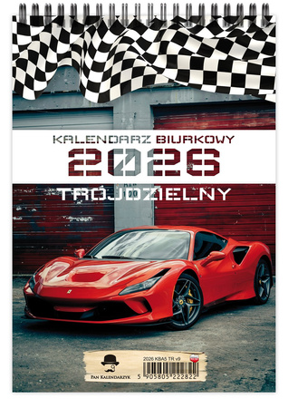 Kalendarz 2026 biurkowy pionowy trójdzielny na spirali KBA5-TR